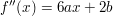 $ f''(x) = 6ax + 2b $